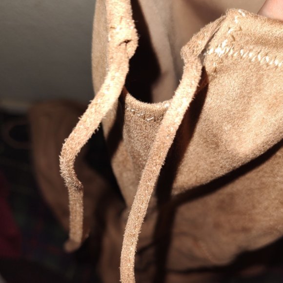 Over the Knee Suede Like Peek Toe Boots - Picture 5 of 5